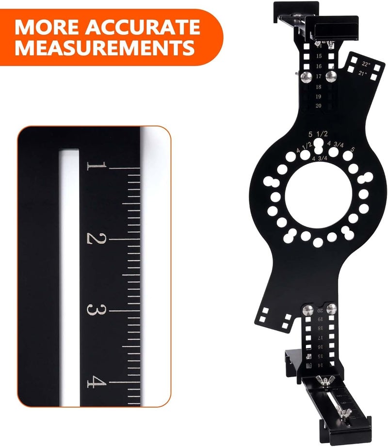 Atesilor Wheel Fitment Tool and Simulator, Offset Measuring Mockup Tool, Fits 14-22 Inch Rim Diameters and 7-17 Inch Widths, 5-Lug Bolt Pattern - Image 5